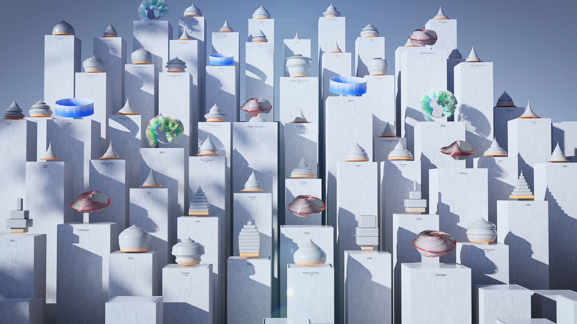 InfoSculpture - World Population Transition